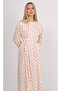 Cream Floor Strawberry Patterned Belted Dress