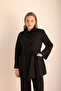 Belted Front Buttoned Woven Cap - 2