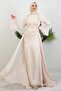 Yoryo Dress with Flounces on Sleeves, Melon