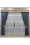Patterned Living Room Tulle Curtain Ecru Off-White Thick Living Room Bedroom Wrinkle-Free Tight Pleat - 4