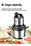 2-Speeds 4L Electric Meat Grinder Chopper Food Processor 4-Blades 800W SK-7028 Black/Sliver - 7