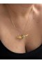 Steel Gold Blue Stone Hawk Wing Slana Necklace -Does Not Tarnish- - 3