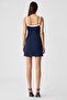 Sefrun Women's Hanging Neck Regular Sleeveless Short Navy Dress - 6