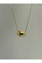 Steel Gold Navy Blue Stone Serenay Skill Necklace -Does Not Tarnish- - 2