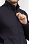 Navy Blue Men's Sweatshirt - Stand Collar and Zipper Closure, Logo 6D1Ma8 1Jhsz-0920 - 8
