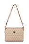 Women's Monogram Patterned Long Strap Cross Shoulder Bag – Beige - 5