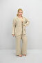 Women's Large Size Tie-Up Loose Wide Leg Bottom-Top Suit 8195-25 - 2
