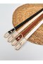 Set of 4 Thin Long Gold Buckle Women's Belt, Pantalon Belt, Jacket Belt, Shirt Belt - 3
