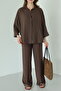 Brown Lirio Shirt Pants Set - 8674 - 7