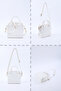 جلد صناعي Shk219 أبيض، سحاب، قسمين، حزام قابل للتعديل، حقيبة اليد والذراع والكتف - 8