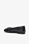 Venus Black Genuine Leather Women's Ballerinas - 3