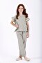 Cagla Green Color Girl's Tracksuit Set with Ruffled Sides - 2