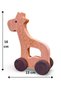 Wooden Dinosaur Toy with Wheels – Montessori Handmade Natural Educational Wooden Toy - 1-3 Years - 4