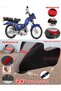 Kanuni Zebra 90 Tarpaulin Topcase Compatible Motorcycle Tarpaulin (Grey-Black Red Stitched)