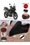 Triumph Tiger 900 Gt Pro Tarpaulin Topcase Compatible Motorcycle Tarpaulin (Grey-Black Red Stitched)