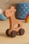 Wooden Dinosaur Toy with Wheels – Montessori Handmade Natural Educational Wooden Toy - 1-3 Years - 2