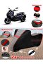 Sym Jet X 125 Tarpaulin Topcase Compatible Motorcycle Tarpaulin (Grey-Black Red Stitched)
