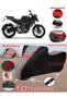 Bajaj Pulsar Ns 200 Tarpaulin Topcase Compatible Motorcycle Tarpaulin (Grey-Black Red Stitched)