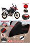 Qj Srt700 X Tarpaulin Topcase Compatible Motorcycle Tarpaulin (Grey-Black Red Stitched)