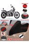Regal Raptor Daytona 250 Tarpaulin Topcase Compatible Motorcycle Tarpaulin (Grey-Black Red Stitched)