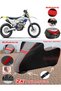 Husqvarna Fe 501 Tarpaulin Topcase Compatible Motorcycle Tarpaulin (Grey-Black Red Stitched)
