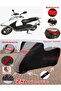 Arora Ar 100T-2B Tarpaulin Topcase Compatible Motorcycle Tarpaulin (Grey-Black Red Stitched)