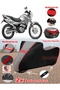 Honda Nx 4 Falcon Tarpaulin Topcase Compatible Motorcycle Tarpaulin (Grey-Black Red Stitched)