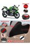 Kawasaki Ninja 400 Tarpaulin Topcase Compatible Motorcycle Tarpaulin (Grey-Black Red Stitched)