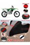 Kawasaki Kx 450F Tarpaulin Topcase Compatible Motorcycle Tarpaulin (Grey-Black Red Stitched)