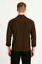 Men's Brown Long Sleeve Ottoman Shirt - 2