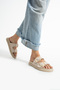 Cream Color Vegan Leather Thermo Sole Stylish Women's Slippers with Gold Buckle – Comfortable, Non-Slip, Summer - 3