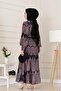 Pleated Skirt Flounces Satin Mona Dress-Black - 5