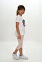 Girl's Summer T-Shirt & Leggings Set with Ruffles and Kuromi Pattern - 5
