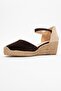 Aldea Brown Suede Genuine Leather Women's Wedge Heel Sandals - 4