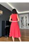 Orange Rope Belted Scallop Dress - 8