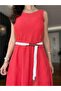 Orange Rope Belted Scallop Dress - 4