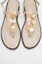 Joe Beige Sea Shell Genuine Leather Flip Flops Women's Sandals - 2