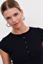 Buttoned Basic T-Shirt P0377 - 3