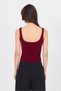Burgundy Thick Strap V-Neck Blouse 13293 - 5