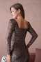 Square Neck Sequined Evening Dress - 8