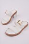Ba04580 White Women's Buckle Two Band Engin Soft Sole 2cm Slippers - 36 - 3