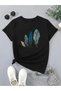 qubo Unisex Oversized Printed Cotton Crew Neck Short Sleeve BLACK T-shirt - 2