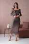 Square Neck Sequined Evening Dress - 6