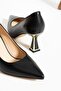 Women's Genuine Leather Stiletto Heels, Black - 4