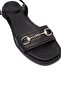 Black Genuine Leather Metal Buckle Detailed Sole Soft Leather Ankle Strap Women's Sandals - 4