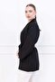 Women's Black Seasonal Quilted Belted Kimono Jacket - 2