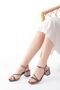 S-900 Platinum Banded Stone Thick Transparent Heeled Women's Shoes - 2