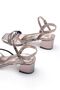S-900 Platinum Banded Stone Thick Transparent Heeled Women's Shoes - 5