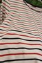 Women's Large Size Lycra Red Navy Blue Striped Short Sleeve Mother T-Shirt Blouse - 7