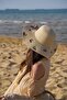 Cherry Embroidered Wide Straw Hat Beige - 2